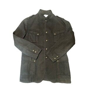 HUGO BOSS ORANGE Buble-D Field Jacket Men 46R 56 Herringbone Wool Military Coat